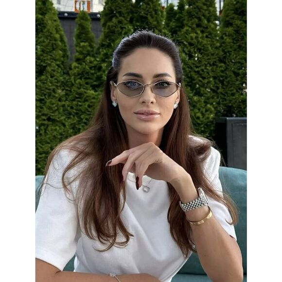NEW Miu Miu MU56ZS ZVN50K REGARD Pale Gold Grey Geometric Unisex Sunglasses main image 6